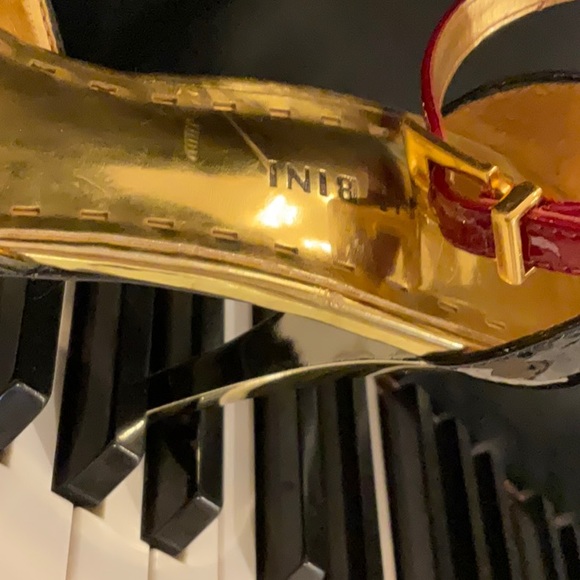 Gianni Bini magnificent shoes size 6 black burgundy and gold - Picture 7 of 12